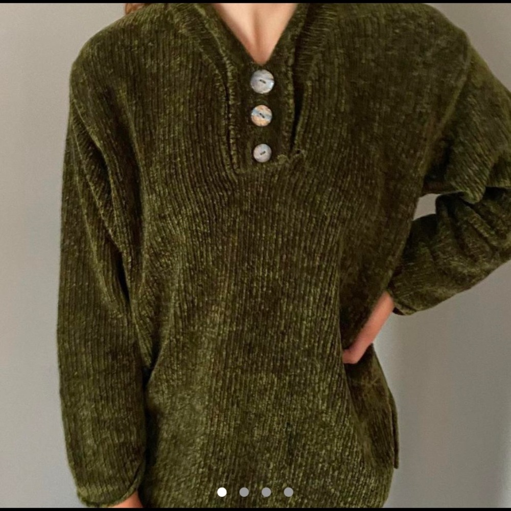 Green sweater -- super soft!